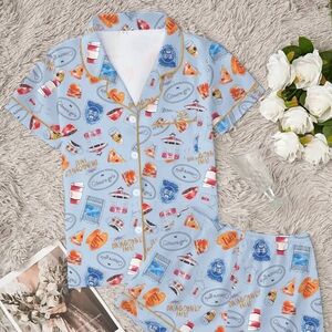 Colorful Gilmore Girls Sleepwear/ Print Pajama Short Set (Medium)